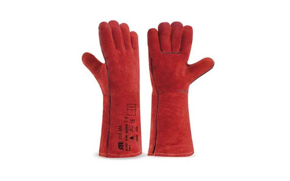 GUANTES CUERO CROMO ROJO - STEELPRO