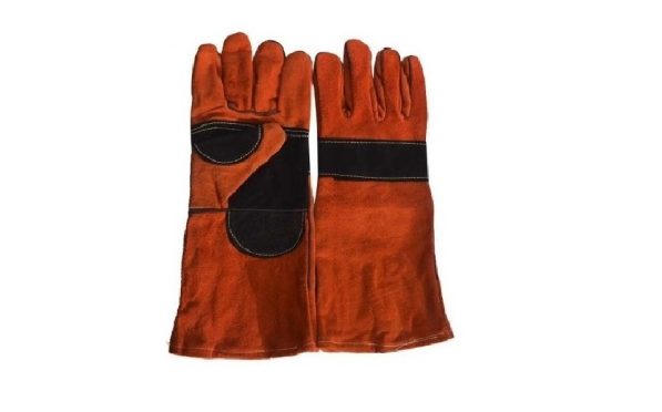 GUANTES CUERO CROMO NARANJA/NEGRO - STEELPRO