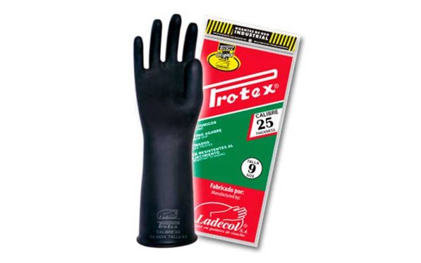 GUANTES LATEX DE 12” CALIBRE 25 - PROTEX